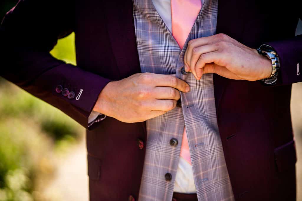 bordeaux rood trouwpak