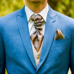 maatpak stropdas blauw trouwpak