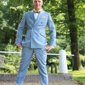 blauw trouwpak