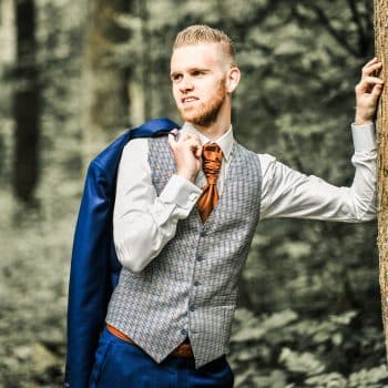 luxe trouwpak opmaat met geruit vest